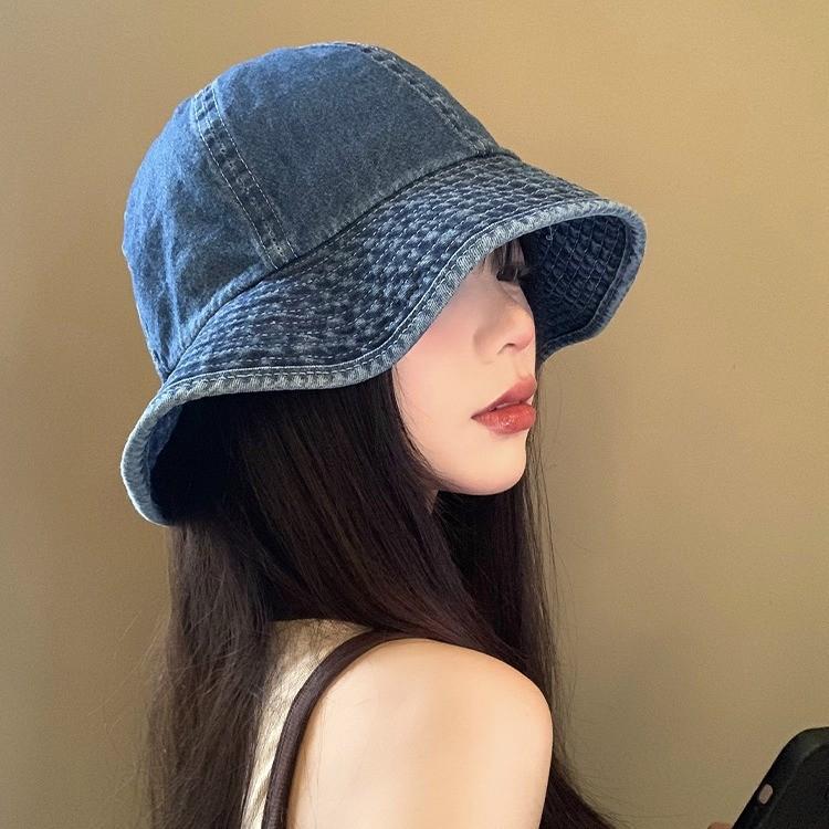 Stylish Denim Bucket Hat For Women With Embroidery Perfect For Spring And Summer Wear