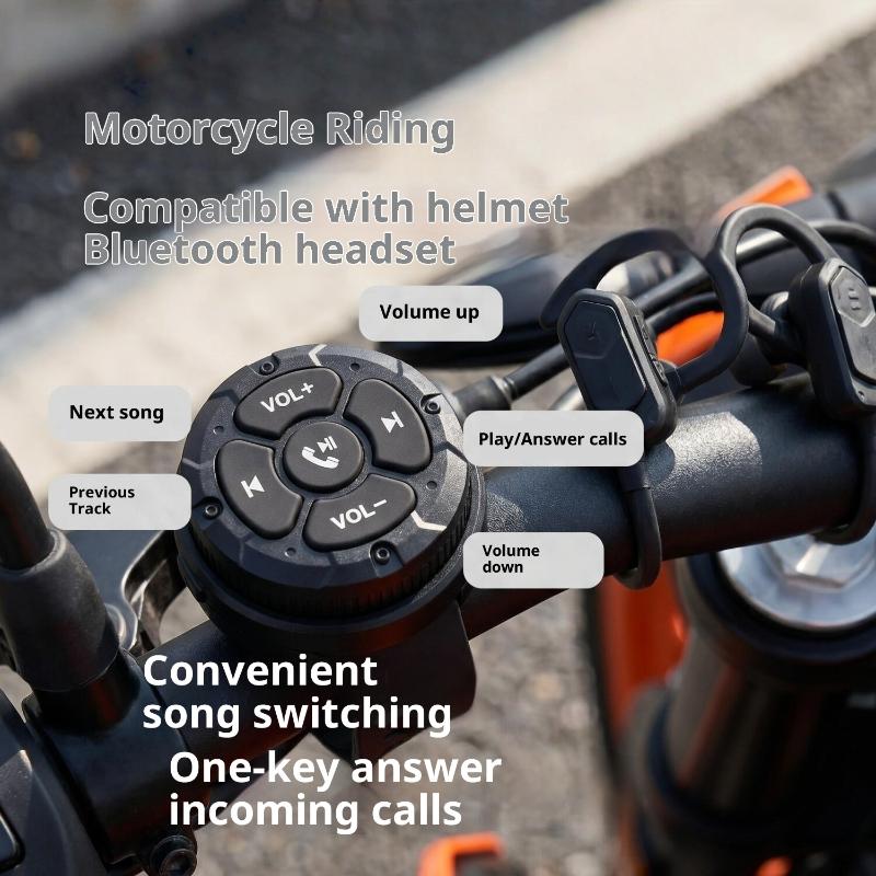 Wireless Bluetooth 5.3 Remote Media Controller Waterproof Handlebar Remote Control For Car Motorcycle And Bicycle