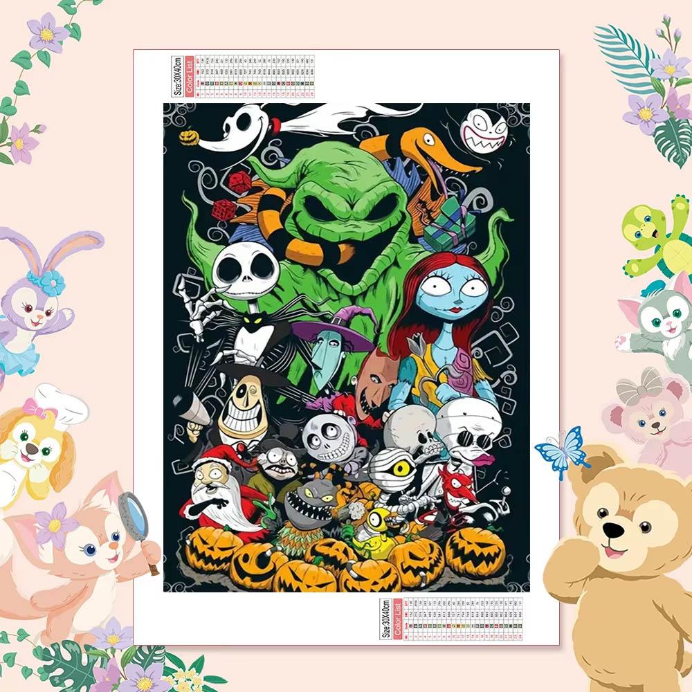 Disney Cartoon Diamond Painting The Nightmare Before Christmas Mosaic Jack Skellington Embroidery Halloween Wall Stickers