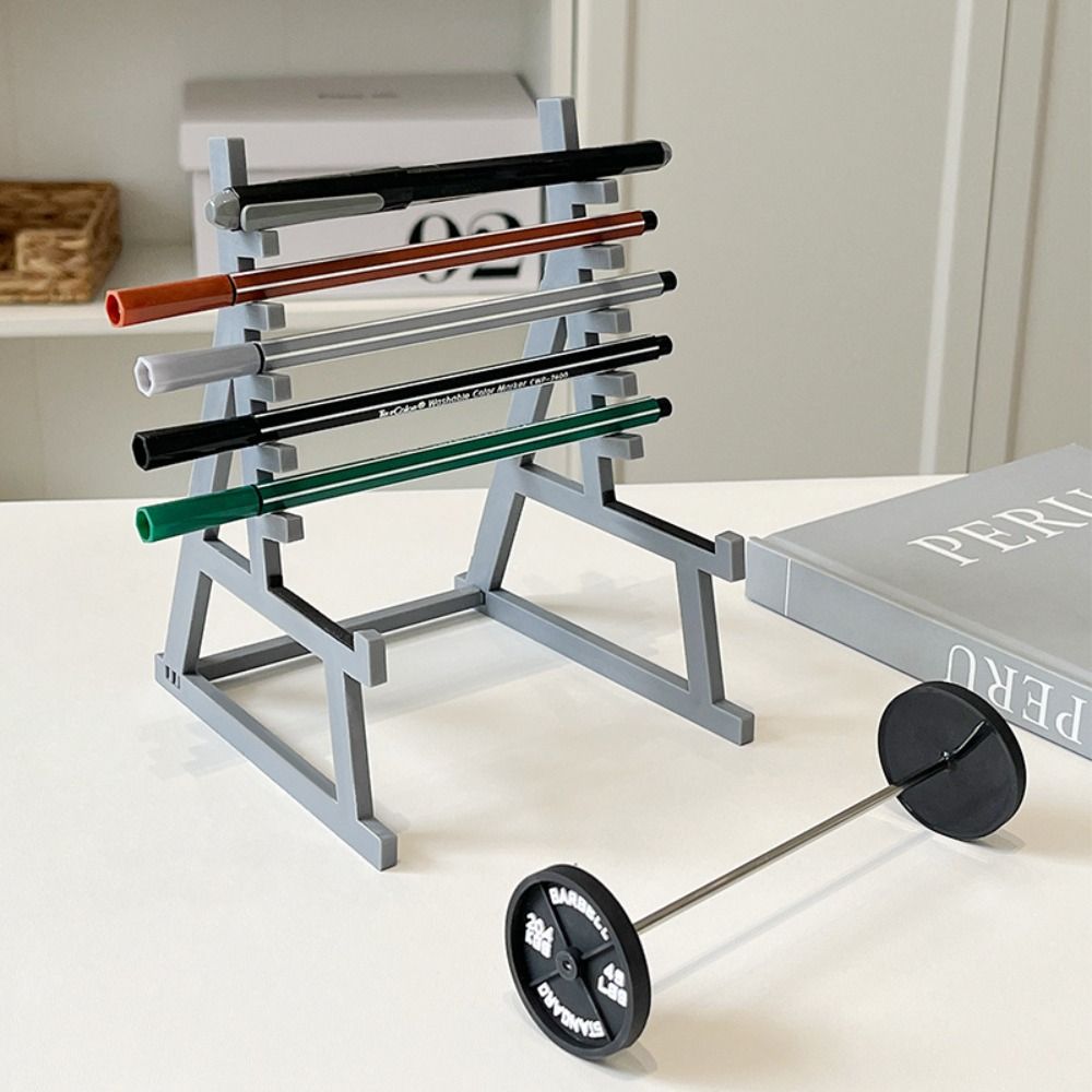 Versatile Stationery Storage Rack Stylish Pencil Case Creative Barbell Pen Holder  Bookshelves