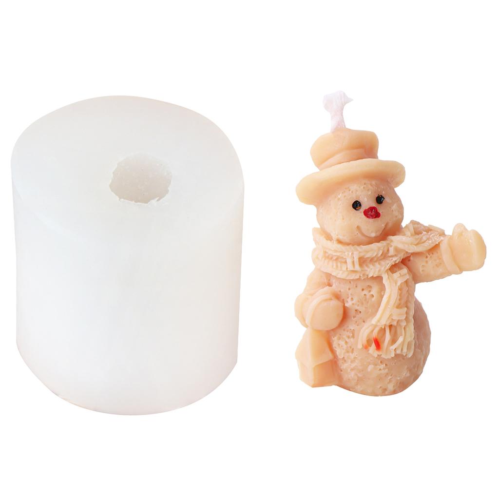 Christmas Snowman Candle Mold 3D Santa Candle Mold for Making Candle Soap Plaster Christmas Party Treats Home Decor