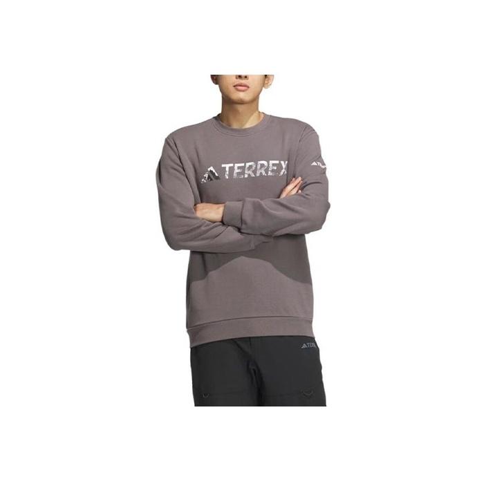 

Adidas Алфавит с круглым вырезом, спортивный пуловер на открытом воздухе, мужские топы, темно-серый JE6768 M