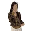 Women's Wool Leopard Print V-Neck Cardigan - Thickened for Autumn & Winter, Stylish & Versatile Slimming Design