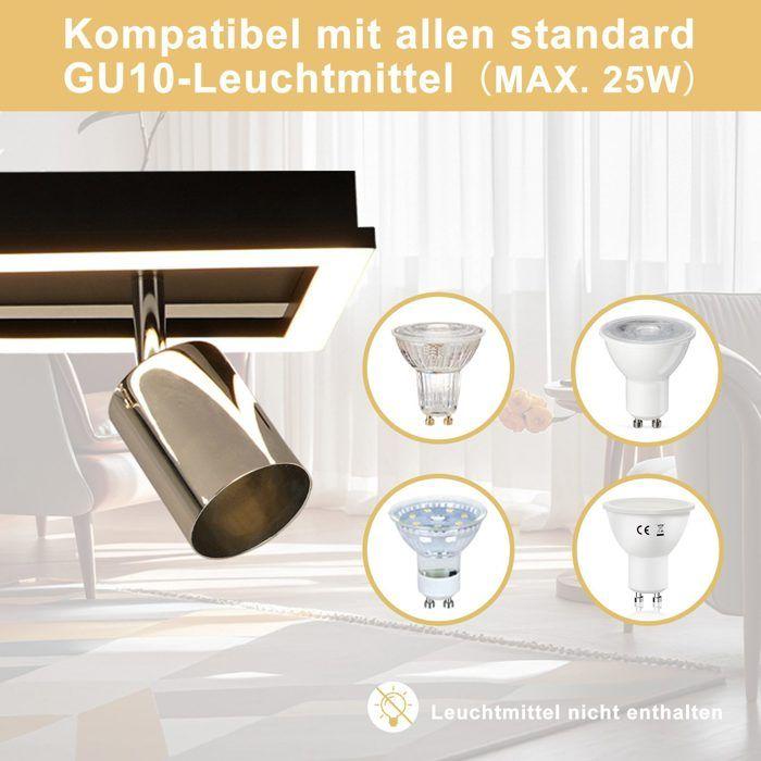 Plafonnier - NETTLIFE - Spot LED plafond 2 flammes - GU10 - 12W - Noir