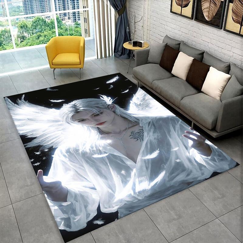 Kpop Felix Stray Kids Music star Carpet Rug for Playroom Bedroom Living Room Sofa Home Decor,kid Area Rug Non-slip Floor Mat