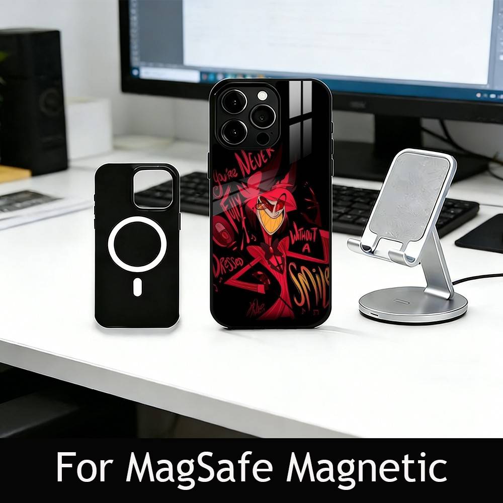 H-Hazbin A-Alastor Phone Case For iPhone17,16,15,14,13,12,11 Plus,Pro Magnetic with Magsafe Wireless Charging