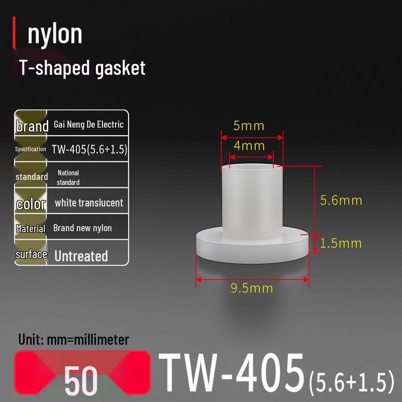 T-shaped Nylon Gasket Ring Screw Shaft Sleeve, Round Concave-Convex Insulation Pad, M2-M35