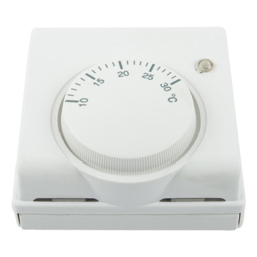 Temperature Switch Thermostat L83 X H83 X T31mm Room Temperature Controller White 220V AC For Hotel Restaurant Brand New