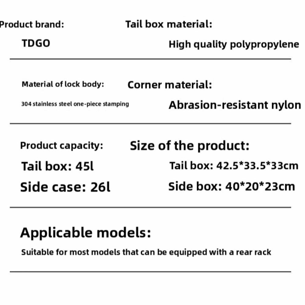 45L Capacity Motorcycle Trunk Thickened Electric Vehicle Durable Storage Storage Box Universal Fit
