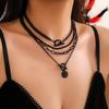 Accessories Sweet Cool Wind Black Peach Heart Necklace Female, Trendy Hip Hop Spice Girl Cold Wind Suit Cover