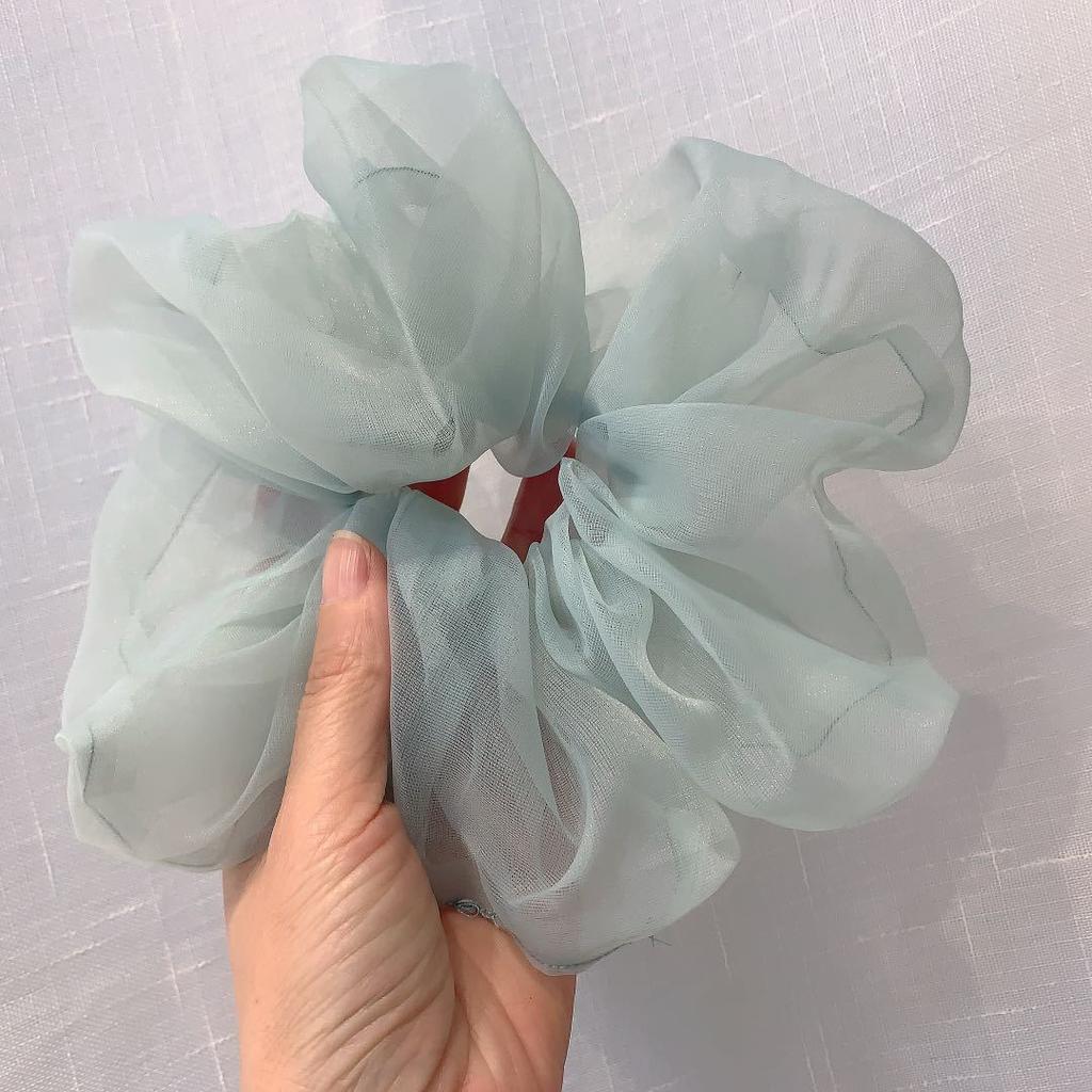 Super Bright Organza Large Intestine Ring Hair Band Girl Head Band Fashion Wide Edge Hair Accessories