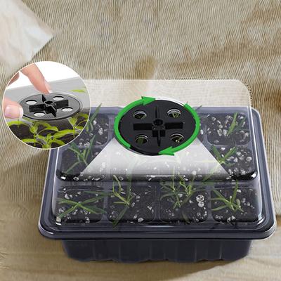 1 Packung Saatgut-Starterschale mit Pflanzenlicht, Setzlings-Starterschalen-Kits mit einstellbaren Feuchtigkeitskuppeln und USB-Datenkabel