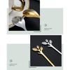 4PCS/Set 16.4 Cm Stainless Steel Leaf Coffee Spoons Tableware Dessert Spoons for Stirring, Mixing, Stirring