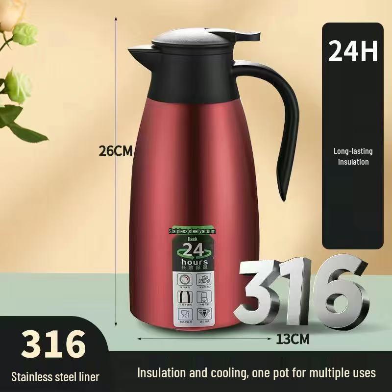2L Large Capacity Vacuum Insulated 316 Stainless Steel Thermos Flask Kettle