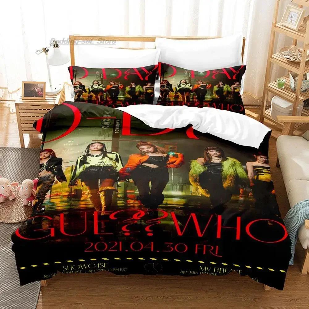 ITZY LOCO 3D Bettwäsche-Set mit Bettbezug, Bettdecke, Leinenkissenbezügen, Heimdeko, Einzelbett, Doppelbett, Twin, Kingsize, Queensize