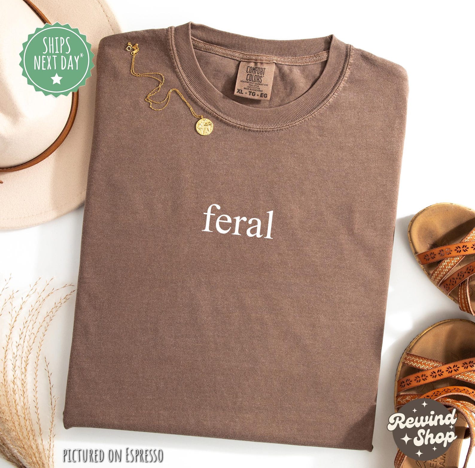 Feral Comfort Colors® Shirt, Funny Minimalist Shirt, Sarcastic Shirt, Cute Shirts, Shirt for Women, Comfort Colors Tshirt 4XL