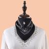 Shimmering Fringed Bandanas Scarf for Party Fashionable Cashew Flower Head Scarf for Women Men Club Party Costume Props