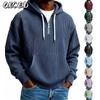 QICED Men's Fashion Autumn/Winter Long Sleeves Hooded Casual Solid Color Print Autumn Winter Hoodie