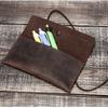 Ręcznie robiony Vintage Skórzany Piórnik Rolowany Etui Retro Prawdziwa Skóra Bydlęca Uchwyt na Długopisy Torba Biuro Szkoła Artykuły Papiernicze Prezent dla Artysty