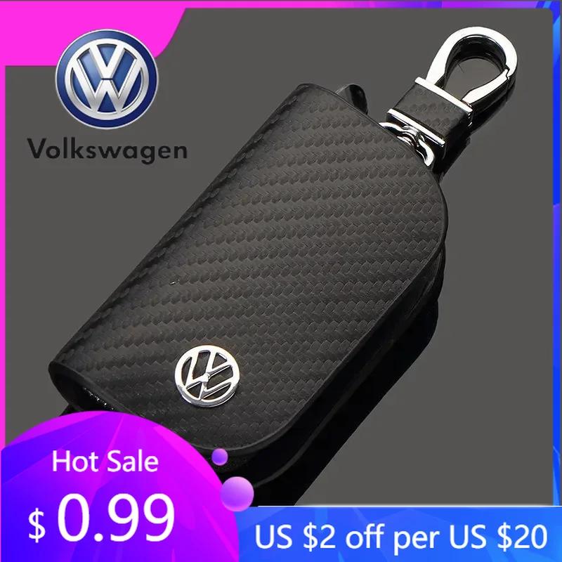 

For VW Volkswagen Jetta MK5 Golf Leather Car Key Cover Holder Keychain Case For Volkswagen Sharan Golf Passat Jetta Touareg Tigu