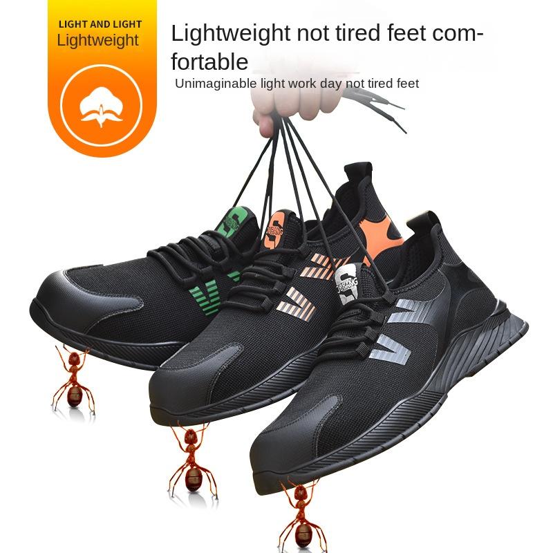Men's Labor Insurance Shoes, Breathable and Lightweight, Anti-smashing and Anti-piercing Steel Baotou Work Shoes
