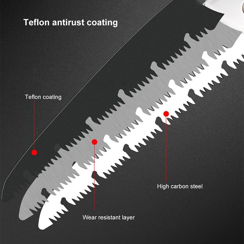 43cm 47cm 53cm Ağaç İşleme Katlanabilir Testere 3 Yan Taşlama Teflon Antipas Kaplama Günlük Testere Ağaç Düzelticiler Kamp için
