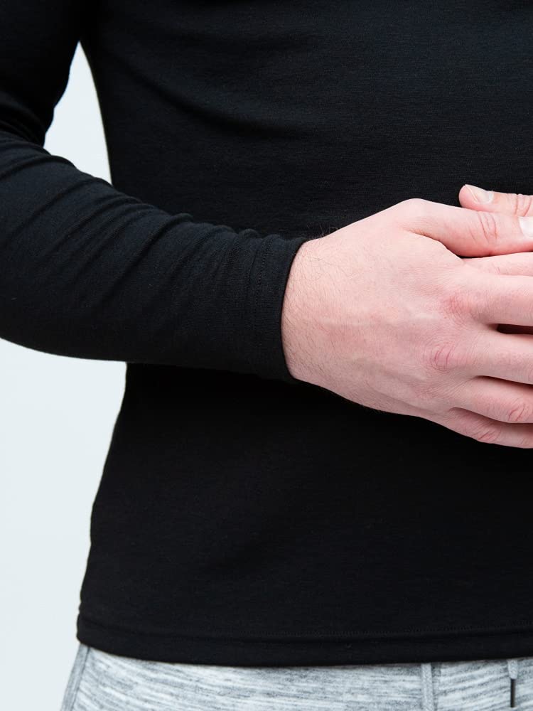 CLUB Sakazen Super Warm Stretch Long Sleeve Size 8L B&T Men's Heat-Relieving V-Neck Undershirt, Black,