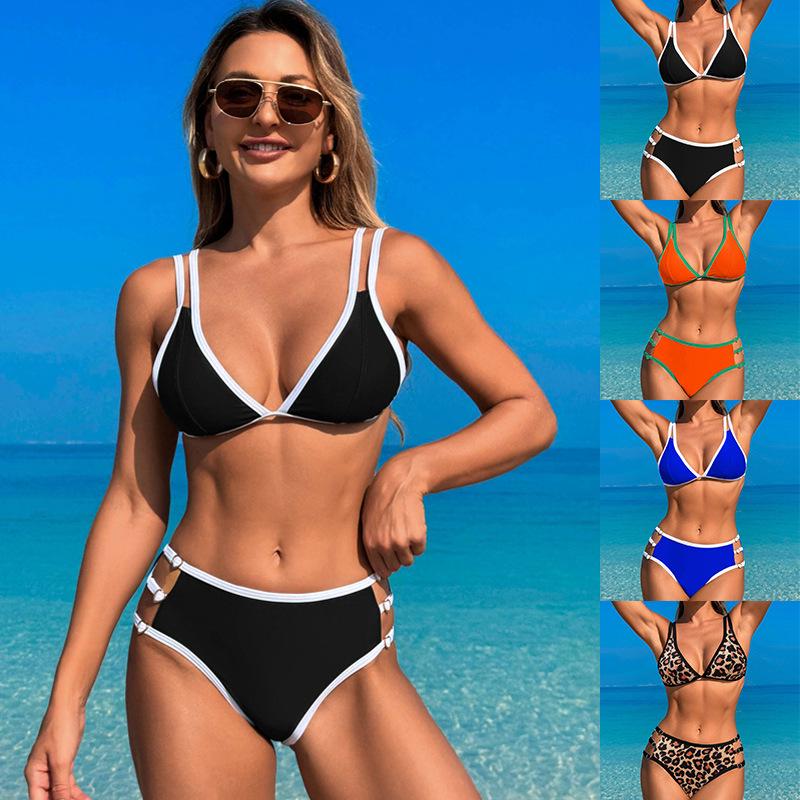 

2025 European & American Sexy Fashion Split Bikini Swimsuit for Women Small помаранчевий