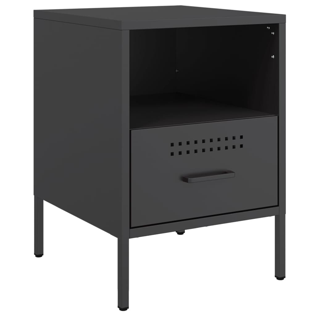 Nightstand Black 36 X 39 X 50.5 Cm Steel