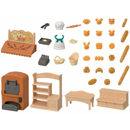 Sylvanian Families Shop Furniture Set [Brown Oven! First Bakery Set] Mi-88 ST Mark Certified For Ages 3 and Up Toy Dollhouse Sylvanian Families EPOCH