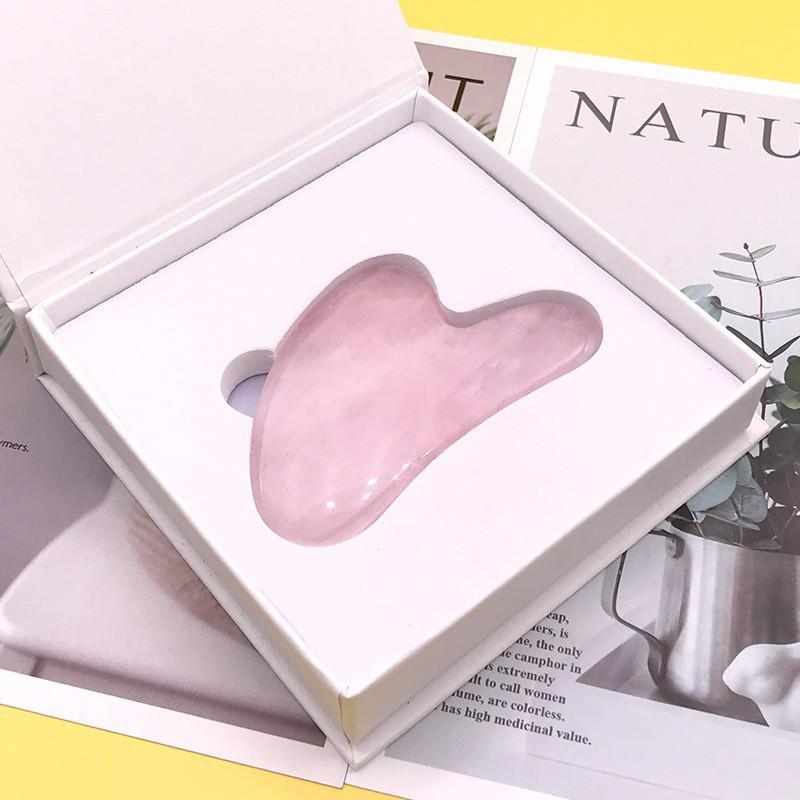 Rose Quartz Heart-Shaped Jade Gua Sha Board for Face and Back.