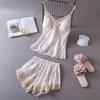 New sexy pajamas women's summer ice silk nightdress suspender shorts loungewear two-piece suit thin Internet celebrity live broadcast