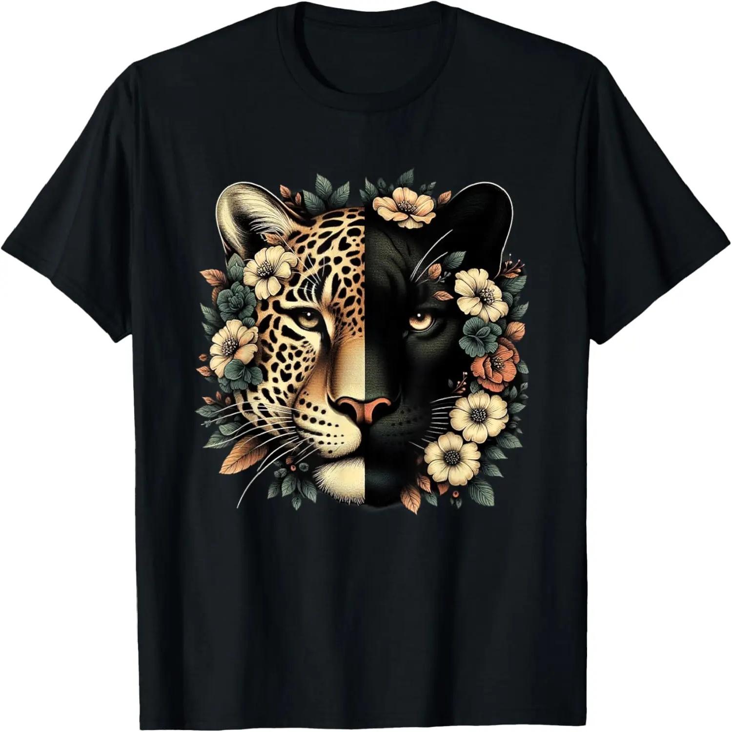 

Floral Jaguar Flowers Jaguar Face for Black Jaguar Lover T-Shirt XXXXXL різнокольоровий