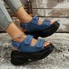 New Ladies Muffin Velcro Platform Sandals
