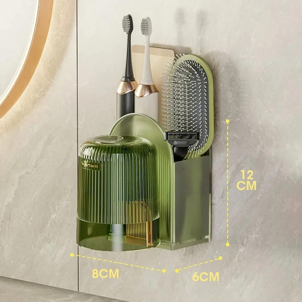 1-2Pcs Storage Rack Toothbrush Cup Toiletries Set Cups Punch-free Toothbrush Holder for Bathroom Gargle Plastic Products Home