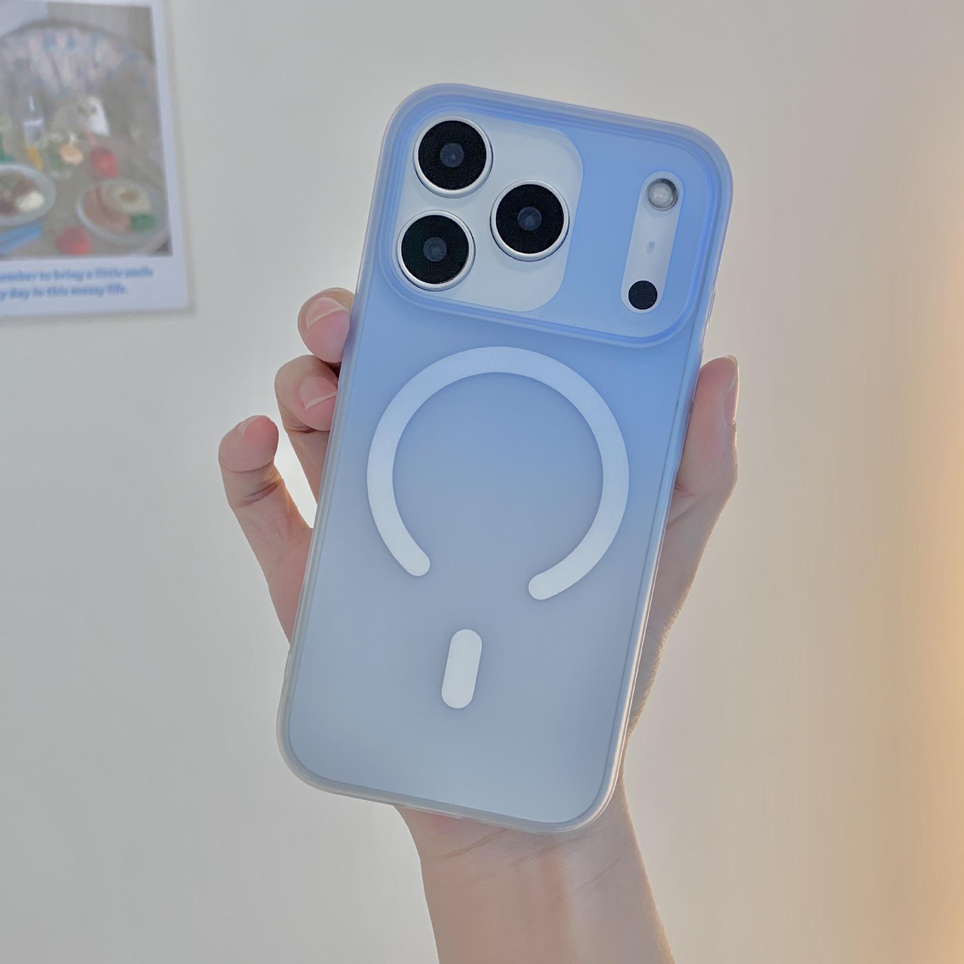 

Gradient Magnetic Case for iPhone 17/16 Pro Max/Ice Mist 15/14PM - Frosted Protective Cover iPhone 13