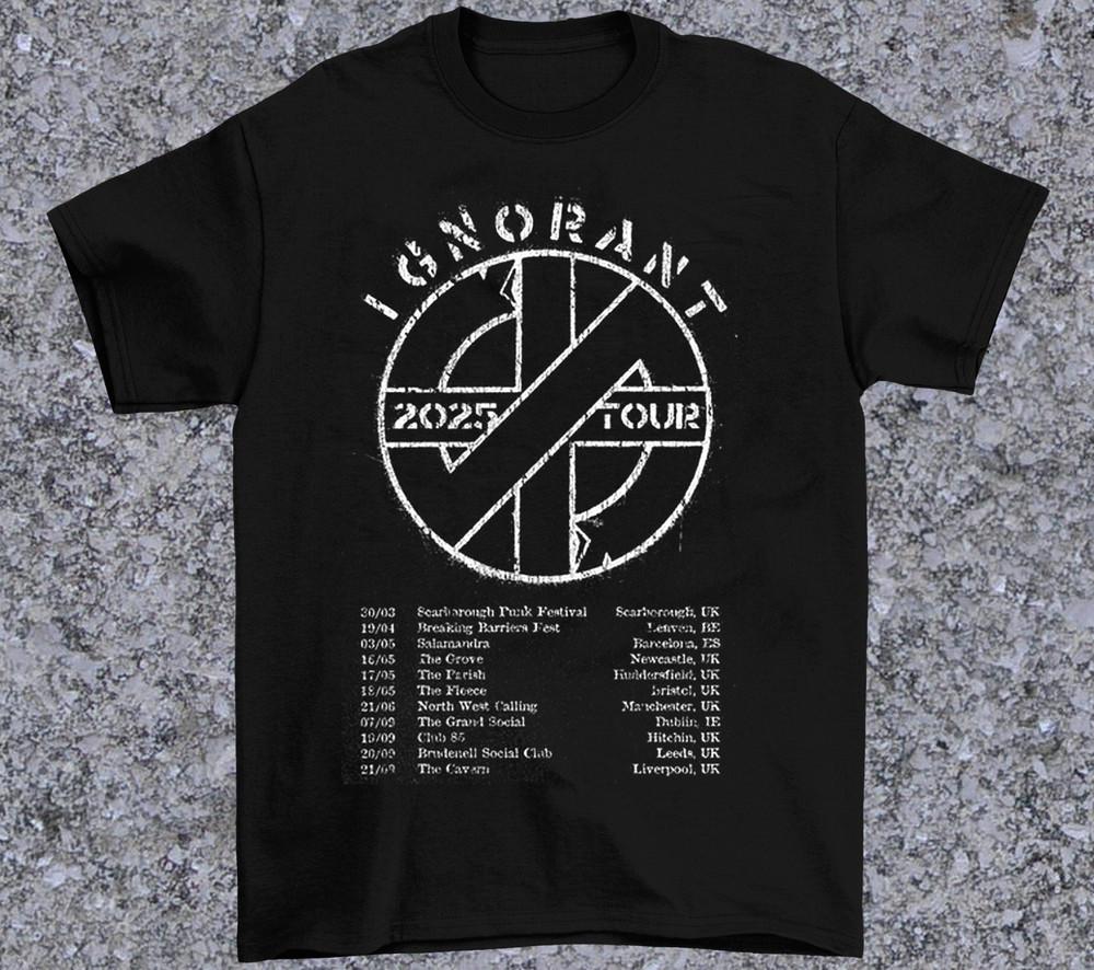 

Steve Ignorant Band 2025 Tour Black T Shirt Full Size Gift Fan AM841 Unisex T-Shirt L