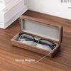 Retro Wood Glasses Case Magnetic Buckle Walnut Wood Storage Box  Eyewear Organizer
