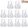 10pcs Bear Shaped Gift Box Clear Plastic Bear Candy Snack Container for Wedding Birthday Party Decor Supplies Baby Shower Favors