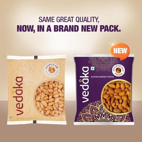 Vedaka 100% Natural California Almonds - 500g | High In Fiber | Hygienically Packed