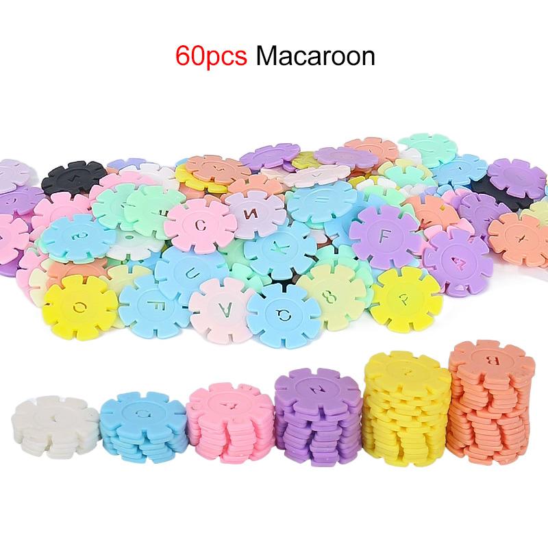 60~200 Stück Schneeflocken-Bausteine Spielzeug Kinder Früherziehungsspielzeug Gehirnförderndes DIY-Konstruktionsspiel Zusammenbau Geschenk TMZ