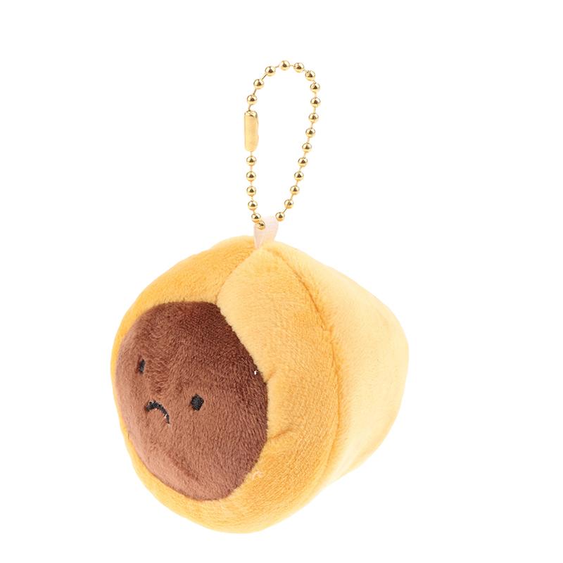 Niedliche Eierkuchen Plüschtier Schlüsselanhänger Cartoon Essen Weiche Stoffpuppe Anhänger Autoschlüsselring Rucksacktasche Dekor Kindergeschenk