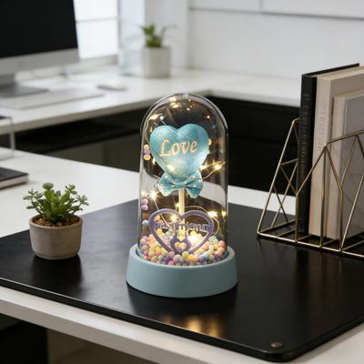 2 Stück Liebesherz in einer Kuppel LED Leuchtendes Herz Ornament Jahrestag Valentinstag Weihnachten Geburtstagsgeschenk für Frauen Sie Ehefrau Mutter