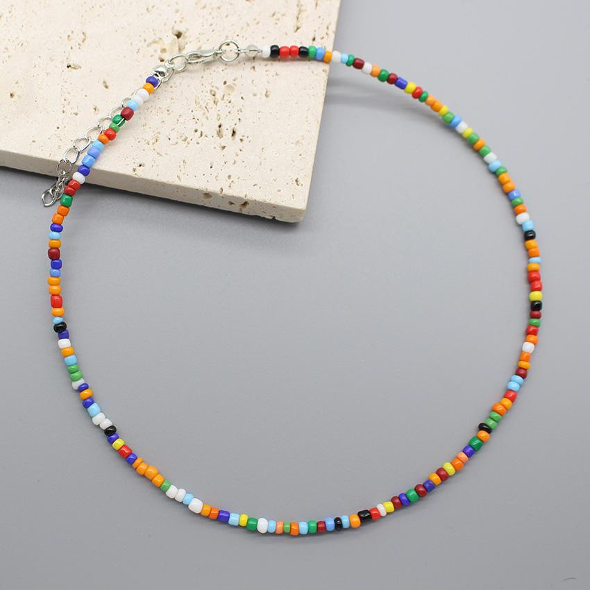 Simple Seed Beads Choker  Women Korean Fashion Charm Colorful Handmade Boho Collar Chain Neck Necklace Femme Jewelry  Gift