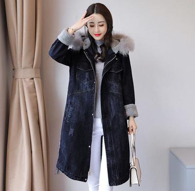 Womens Fashion Winter Warm Plus Velvet Thicken BF Loose Casual Thicken Denim Coat Jacket Outwear