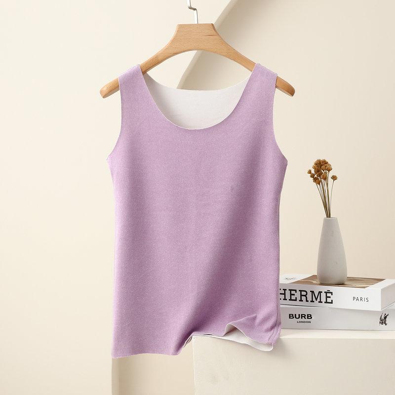 Women's AB Side Double Fleece Round Neck Thermal Tank Top Slim Base Layer Vest M-2XL