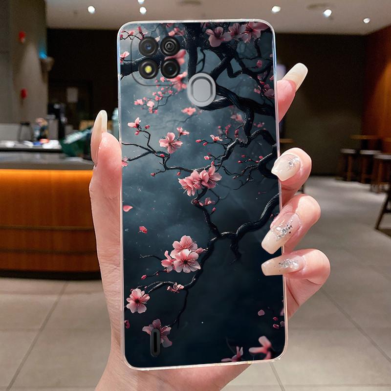 

For ITEL A57 Case A611W Clear Luxury Fashion Butterfly Flowers Soft TPU Silicone Jelly Phone Case For ITEL A57 Back Cover Bumper ITEL A57