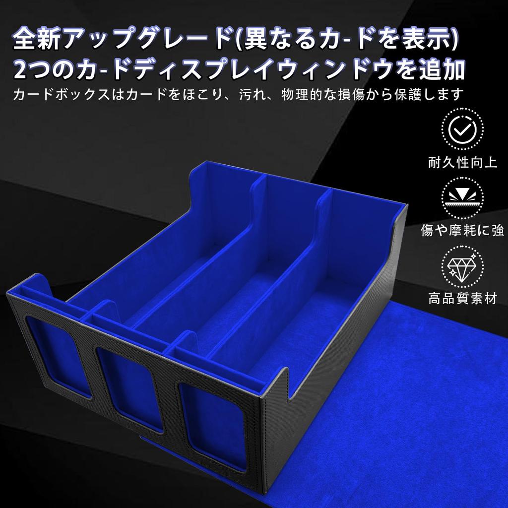 Amonel Deck Trading Card PU Holds 3 24 Dividers with Compatible with and Other Card Games with Blue 3 Case, Case, Leather, 3-Column Storage, 2100+