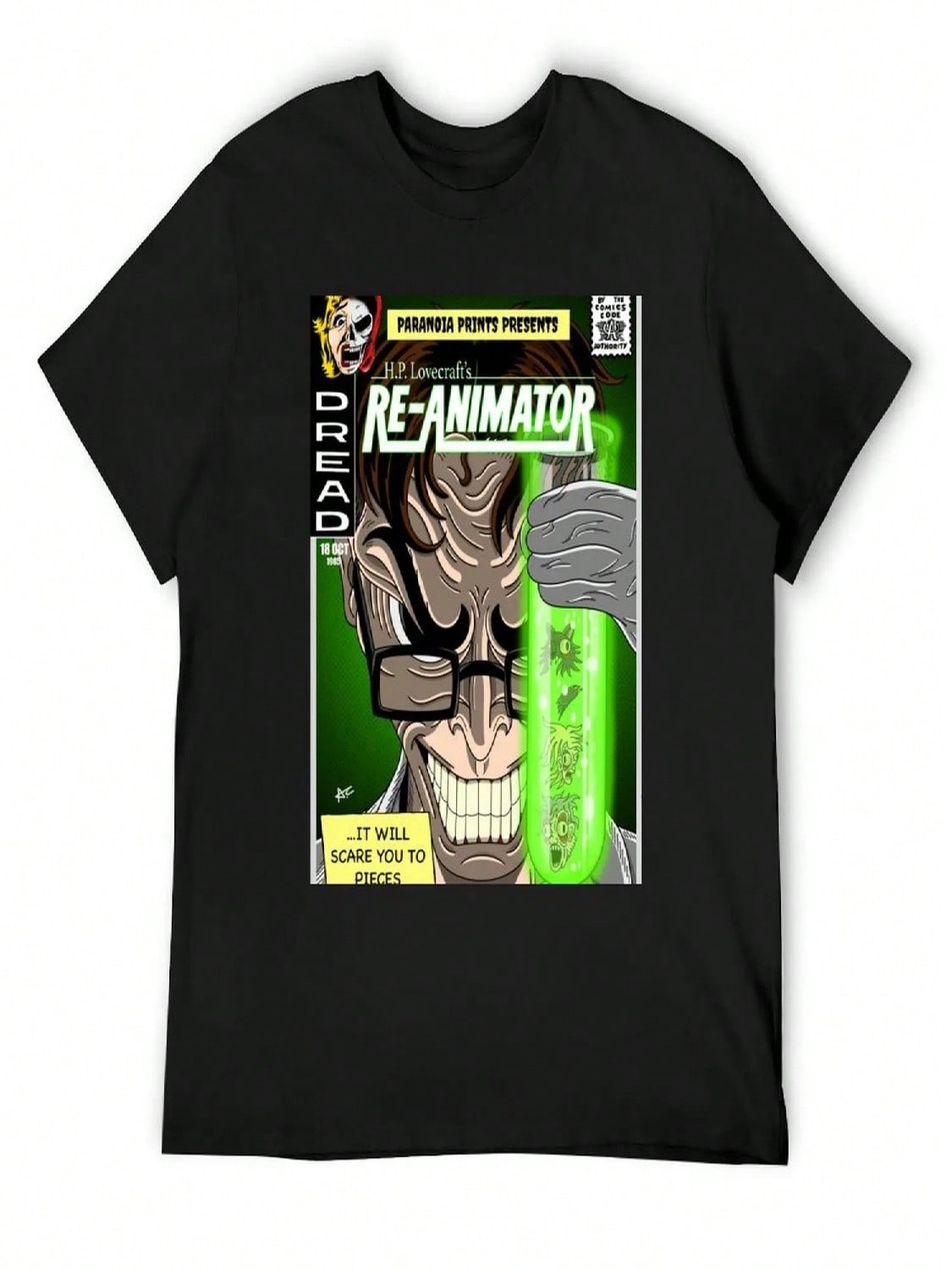 RE-ANIMATOR Cover T-Shirt Sweat Shirts Funny Meme T-Shirts Heavy Weight T Shirts For unisex S разноцветный