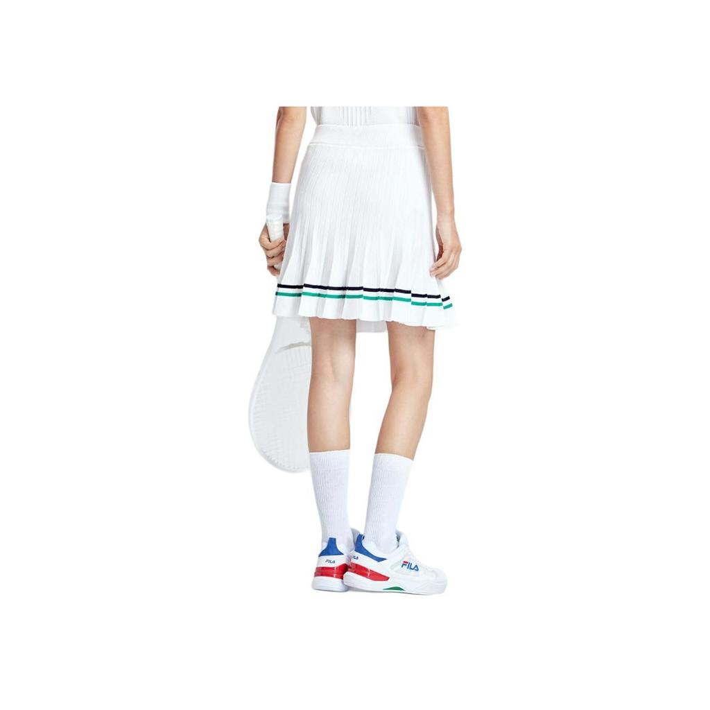 FILA Pleated Tennis Mid-Rise Fitted Skirt Women skirts Jade-White A11W333311F-WT